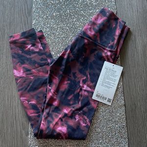 Women's Pink and Black Patterned Leggings